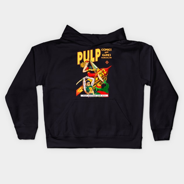 Space Sled Kids Hoodie by PULP Comics and Games